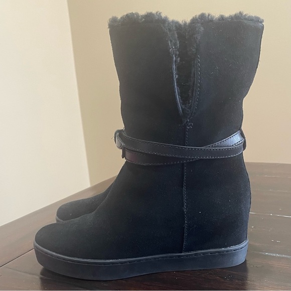 Coach Norell Cold Suede Wedge Platform Boots - Picture 6 of 14